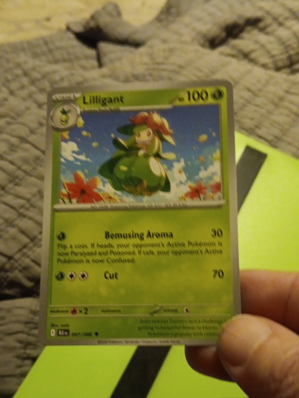 Pokemon Lilligant Green and Blue Artwork Trading Card